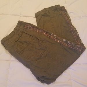 Olive green pants with glittery rhinestones 4